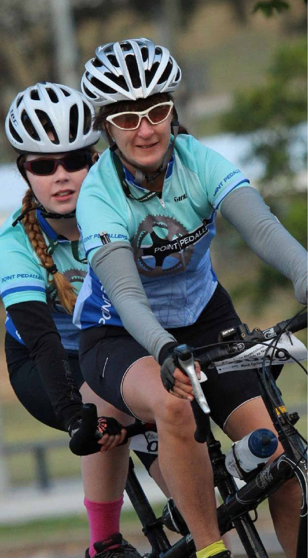 READY TO RIDE: Tina McCullough and daughter Emily. READY TO RIDE: Tina McCullough and daughter Emily.